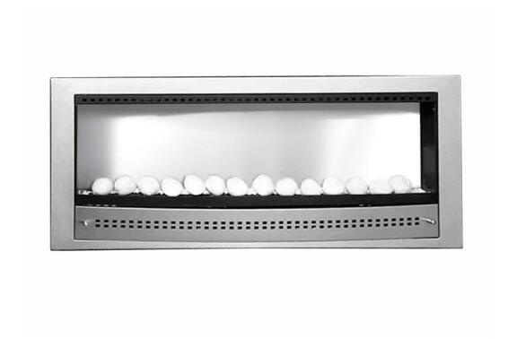 Gas Fireplace Built-In CHAD O CHEF Contemporary Stainless Steel 12KW