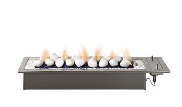 Drop In 1200 CHAD O CHEF Gas Fireplace Silver