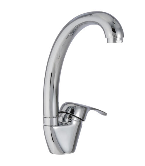 Delinia Kitchen Sink Mixer Tap Lola Single Lever Chrome H25.5Cm Spout Reach 21.2Cm