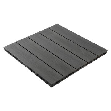 Naterial Serava 4-Piece Composite Clips Tiles Dark Grey 50x50cm