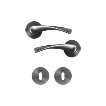 Door handle rose arosa titan brush matte