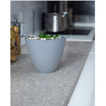 PLASTIC WILLOW POT  LARGE GREY LIGHT WEIGHT