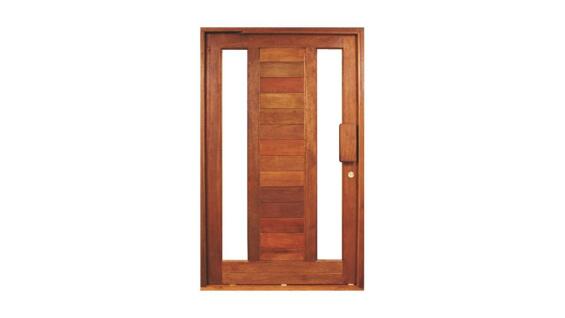 Exterior Door Hard Wood with Frame (prehung) Horizontal 2 Glazed Panel Right Hand Opening-w1310xh2120mm