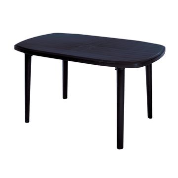 Gold Sun Plastic Patio Table Ebony L140cmxW85cmxH70xm