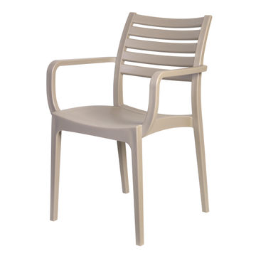 Gold Sun Sienna Patio Armchair Slatted Back Stone W47cmxD58cmxH85cm