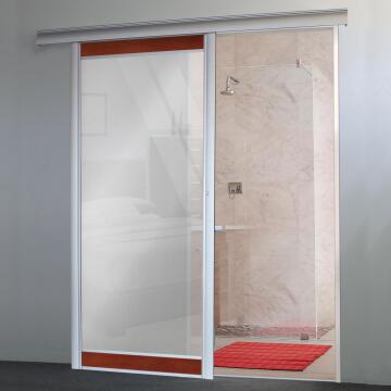 Interior Sliding Door kit with sliding mechanism Frosted Glass with Cherry Royale Frame-w890xh2050mm