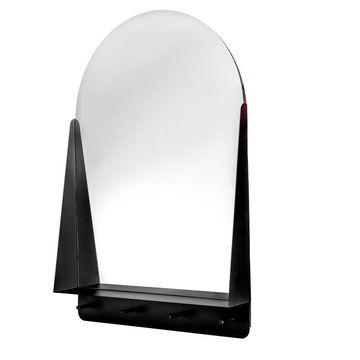 Arched Hook Mirror With Semi Frame Black W56cmxD11cmxH84cm