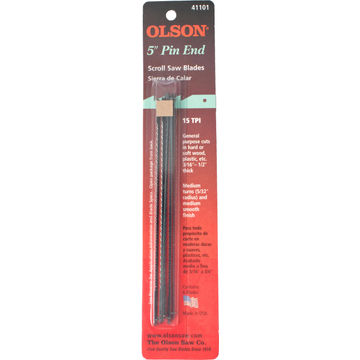 Set of 6 Scroll Saw Blades Bl.15Tpi W/Pins OLSON