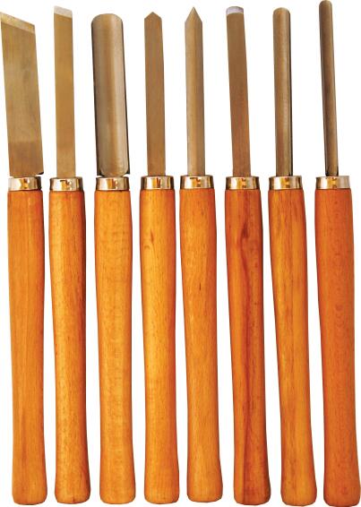 Set of 8 Chisels for Wood Turning Wood