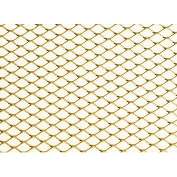 Metal sheet stretched aluminium gold color 50x40 10x5.5x0.8mm arcansas