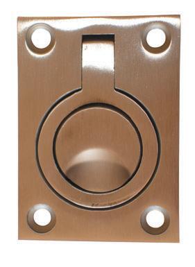 Door pull flush ring stainless steel 38x48mm euro brass