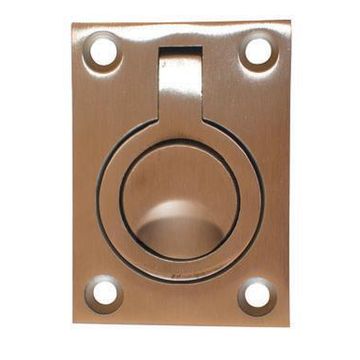 Door pull flush ring stainless steel 38x48mm euro brass