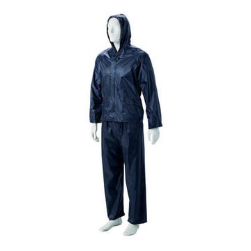 Safety Rainsuit Dromex Rubberized Navy Blue Size Large