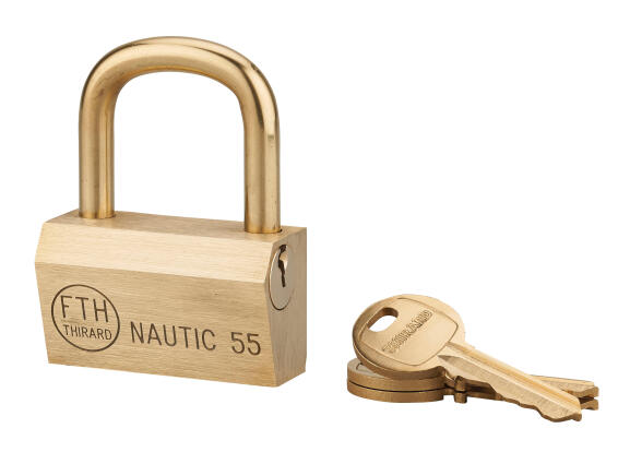 Padlock brass body and shackle nautic 55mm