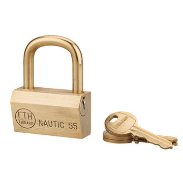 Padlock brass body and shackle nautic 55mm