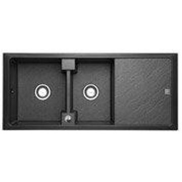 Sink Gr+Resi Contour 2B1D Blck 117X51.5