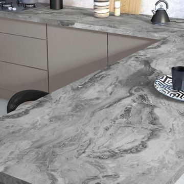 Kitchen Countertop Laminate L300Cm X D65Cm X H3,8Cm Grey Marble