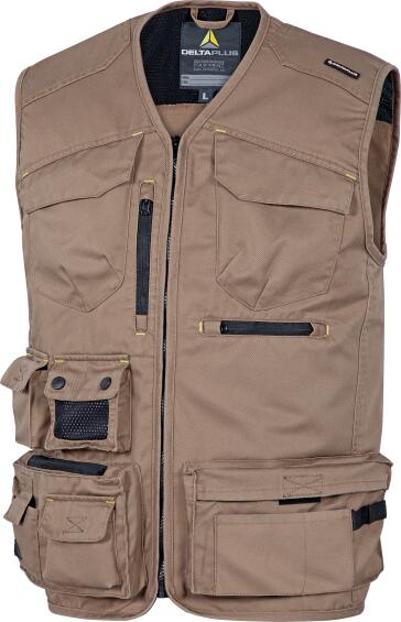 Work Vest Deltaplus Spring Beige Size Large