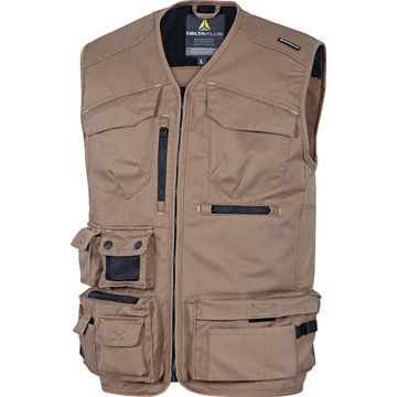 Work Vest Deltaplus Spring Beige Size Large