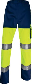 Work Pants Deltaplus High Visibility Fluorescent Navy Size Medium