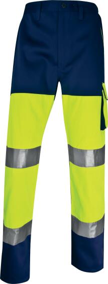 Work Pants Deltaplus High Visibility Fluorescent Navy Size 2Xlarge