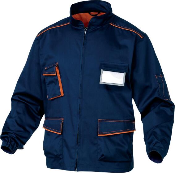 Work Jacket Deltaplus Polycotton Navy & Orange Size 3Xlarge