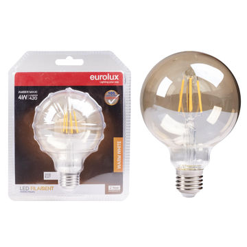 Eurolux maxi globe  bulb g95 filament amber 4w led e27
