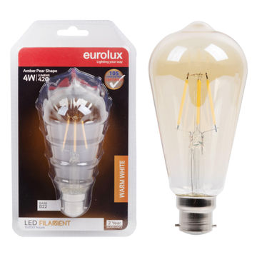 Eurolux pear nipple filament bulb amber 4w led e27 n