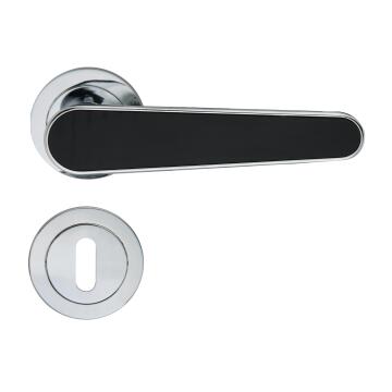 Door handles on square rose w/escutcheon dark nickel finish demetra inspire