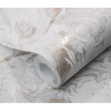 Non woven wallpaper carrara marble grey 0.53mx10.05m
