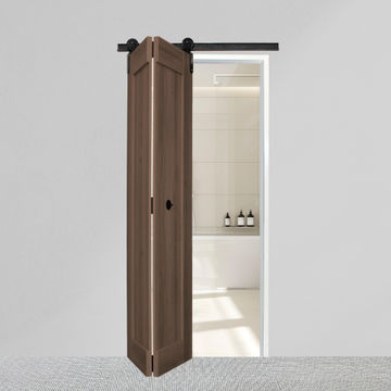 Slide n Space Barn Bifold door 2-Side Walnut 980×80×2220mm