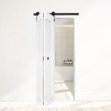 Slide n Space Barn Bifold Door 2-Side White 980×80×2220mm