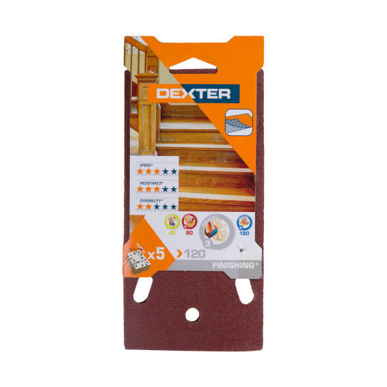 Universal abrasives wood G120 DEXTER 5 pieces 93x185mm