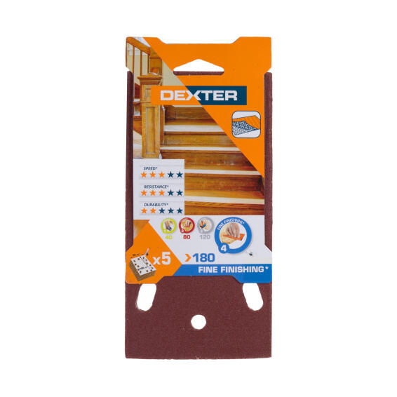 Universal abrasives wood G180 DEXTER 5 pieces 93x185mm