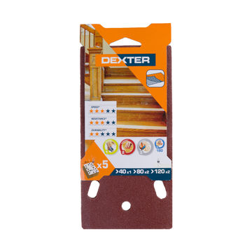 Universal abrasives G40G80G120 DEXTER 93x185mm