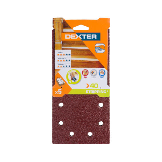 Universal abrasives round hole G40 DEXTER 5 pieces 115x230mm