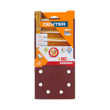 Universal abrasives round holes G80 DEXTER 5 pieces 115x230mm