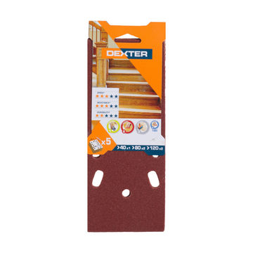 Universal abrasives 1xG40.2xG80.2xG120 DEXTER 93x230mm