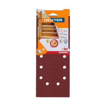 Universal abrasives round holes G80 DEXTER 5 pieces 115x280mm