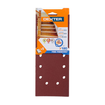 Universal abrasives round holes G180 DEXTER 5 pieces 115x280mm