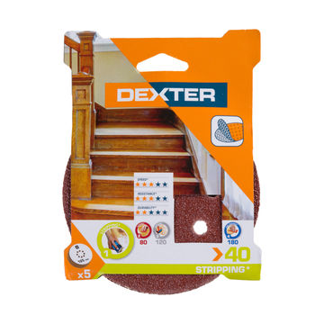 Hole sanding disc wood G40 DEXTER 5 pieces d125mm