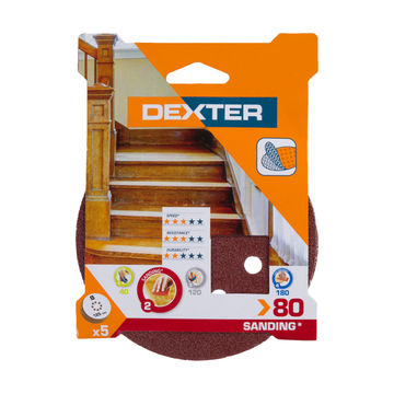 Hole sanding disc wood G80 DEXTER 5 pieces d125mm
