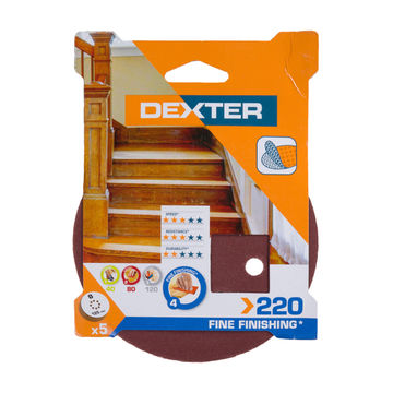 Hole sanding disc wood G220 DEXTER 5 pieces d125mm