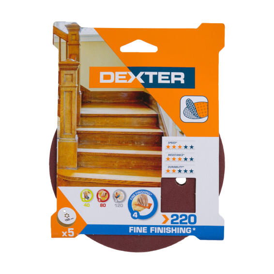 Hole sanding disc wood G220 DEXTER 5 pieces d150mm