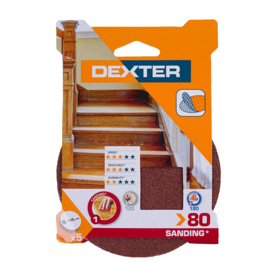 Hole sanding disc wood G80 DEXTER 5 pieces d115mm