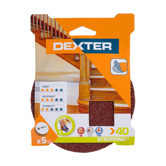 Sanding disc wood G40 DEXTER 5 pieces d125mm