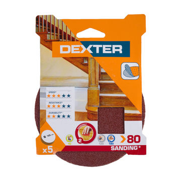 Sanding disc wood G80 DEXTER 5 pieces d125mm