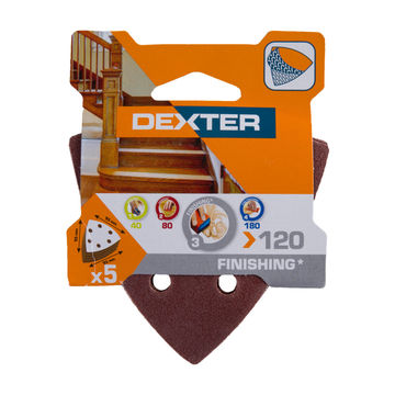 Delta sanding paper wood G120 DEXTER 5 pieces 93x93mm
