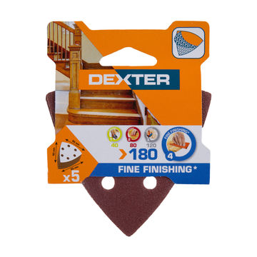 Delta sanding paper wood G180 DEXTER 5 pieces 93x93mm
