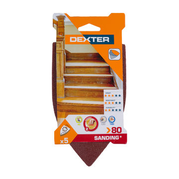 Delta sanding paper wood G80 DEXTER 5 pieces 105x175mm